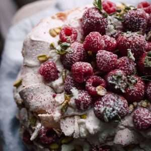 cake with strawberry toppings