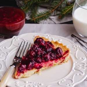 blueberry pie slice on plate