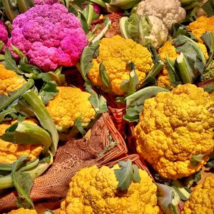 assorted-color cauliflowers