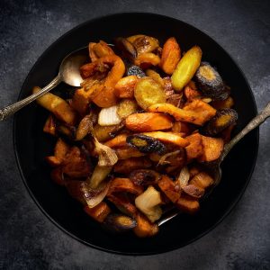 cooked food on black frying pan