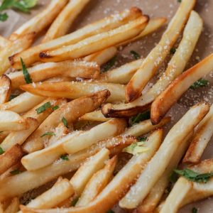 brown fries on white ceramic plate
