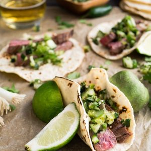 taco with beside sliced lemon