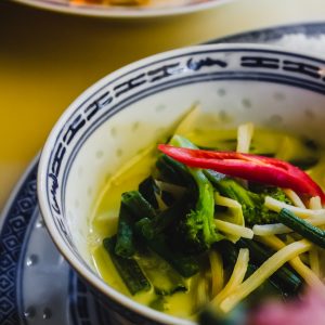 cooked vegetables in bowl